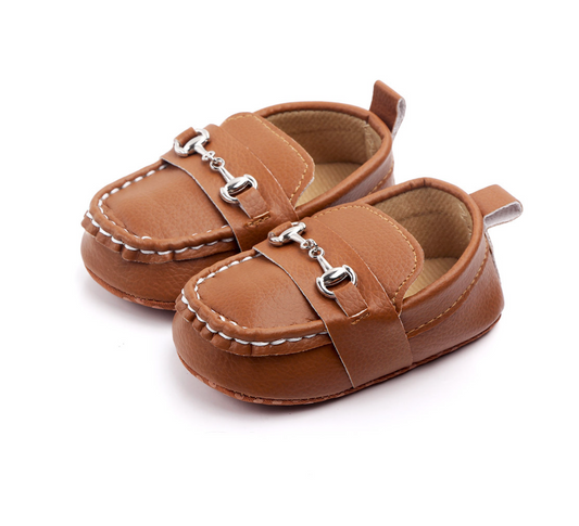 Brown baby loafers